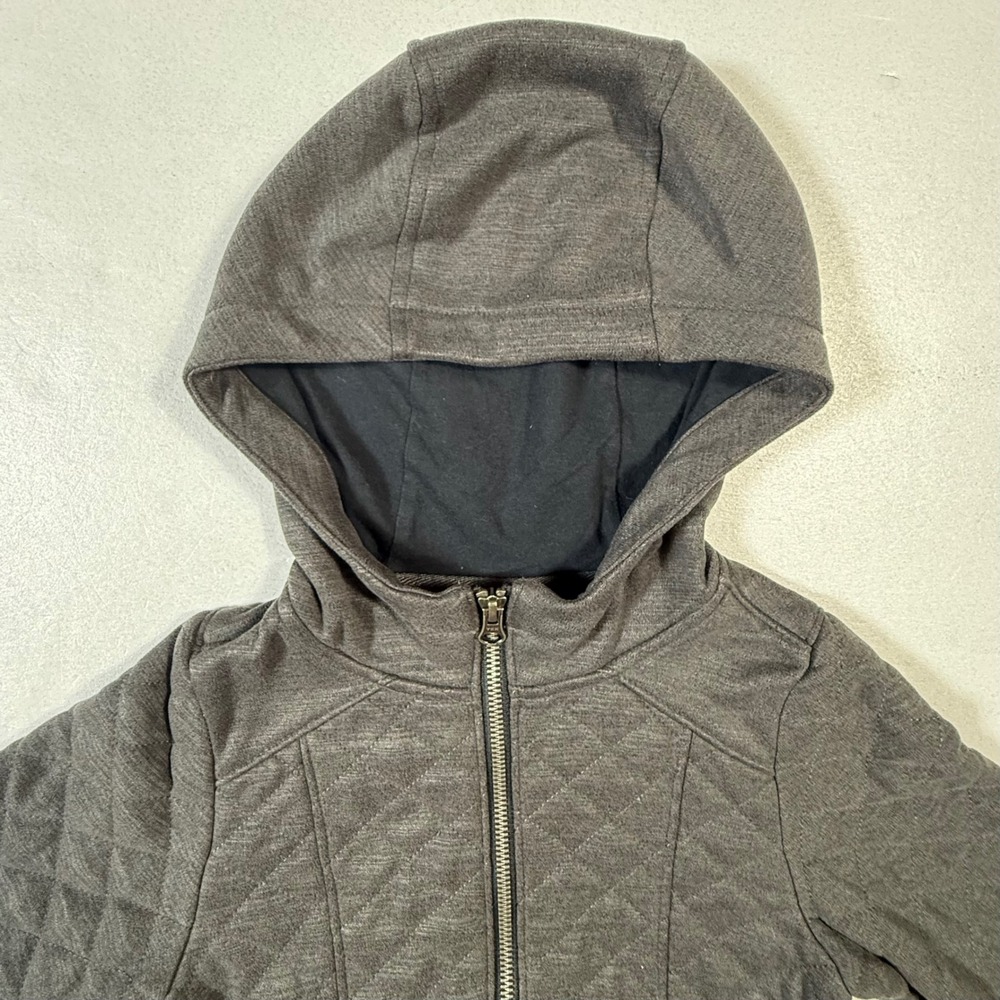 The North Face Girls Quilted Hooded Jacket XXS TTP 5 Full Zip Charcoal